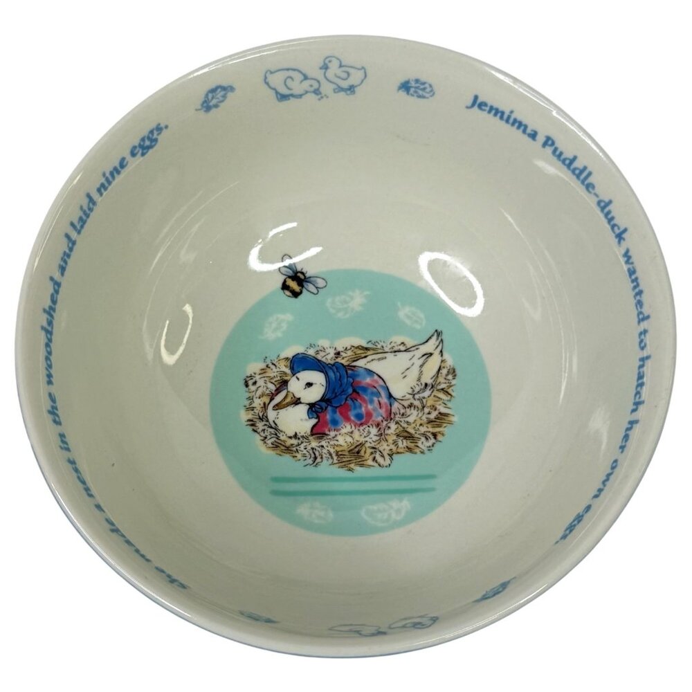 2003 Wedgwood Jemima Puddle Duck Childs Cereal Bowl Ceramic Beatrix Potter VTG